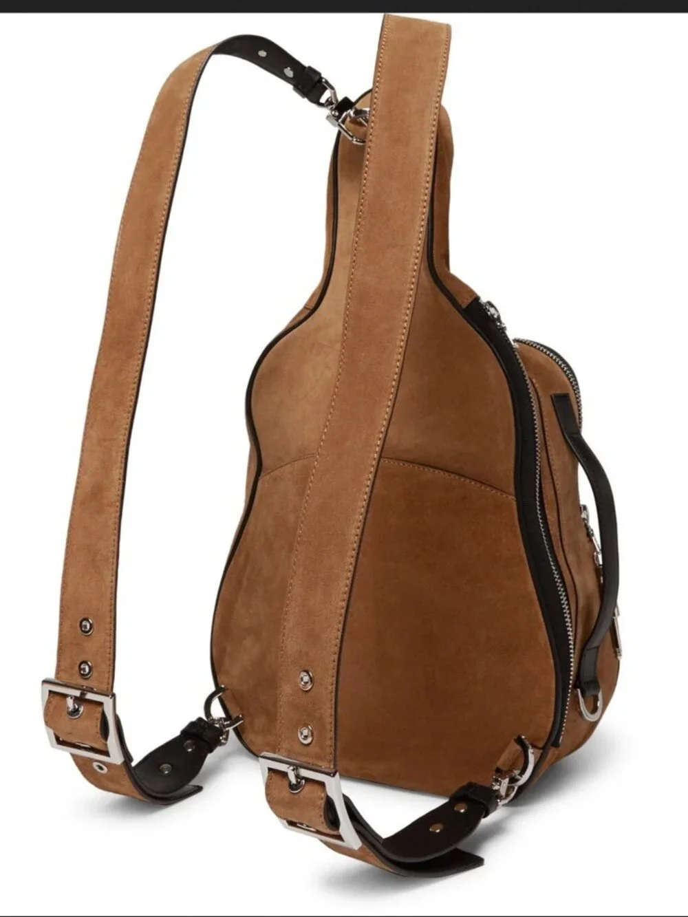 NWT Amiri medium Guitar Bag Brown Suede Backpack Mens Unisex Reversible Straps